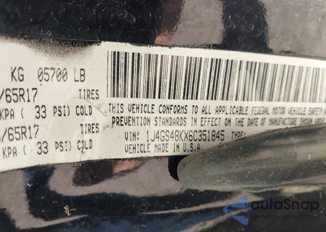 2006 Jeep Grand Cherokee Laredo from USA, damaged, VIN 1J4GS48KX6C351845